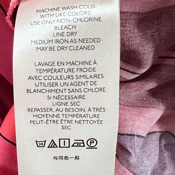 Free People Mackenzie Shirt Womens S Red Pink Striped Sleeveless Wrap Button Top - Picture 14 of 16